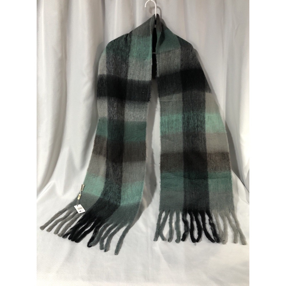 JC SUNNY -Just Sunny Gray-Aqua Scarf -Brand New JC023301-21 (96" Long)